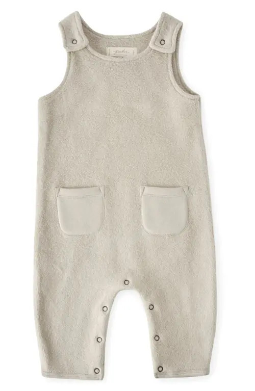 Pehr Organic Cotton Teddy Fleece Overalls in Stone at Nordstrom, Size 12-18M | Nordstrom