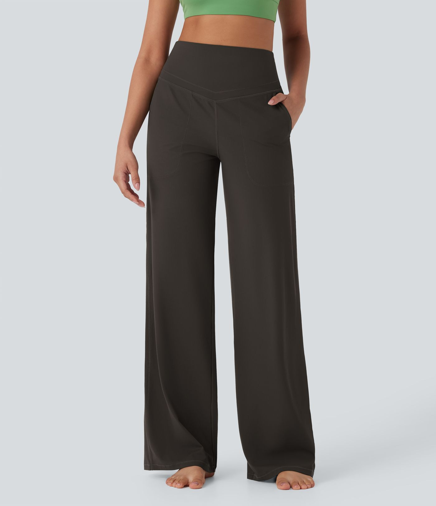 Women’s Halara UltraSculpt™ High Waisted Tummy Control Straight Leg Yoga Pants with Pockets -... | HALARA