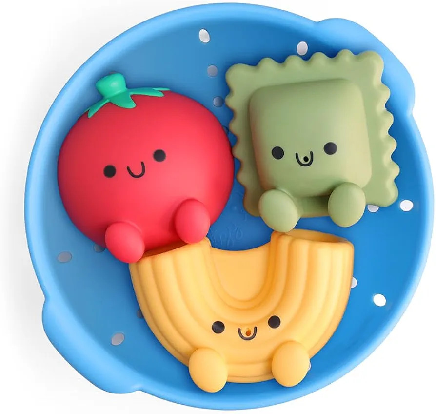 Itzy Ritzy Bath Squirter Toys – Set of 3 Textured, Pasta-Shaped Bath Toys & 1 Sprinkle Strainer... | Amazon (US)