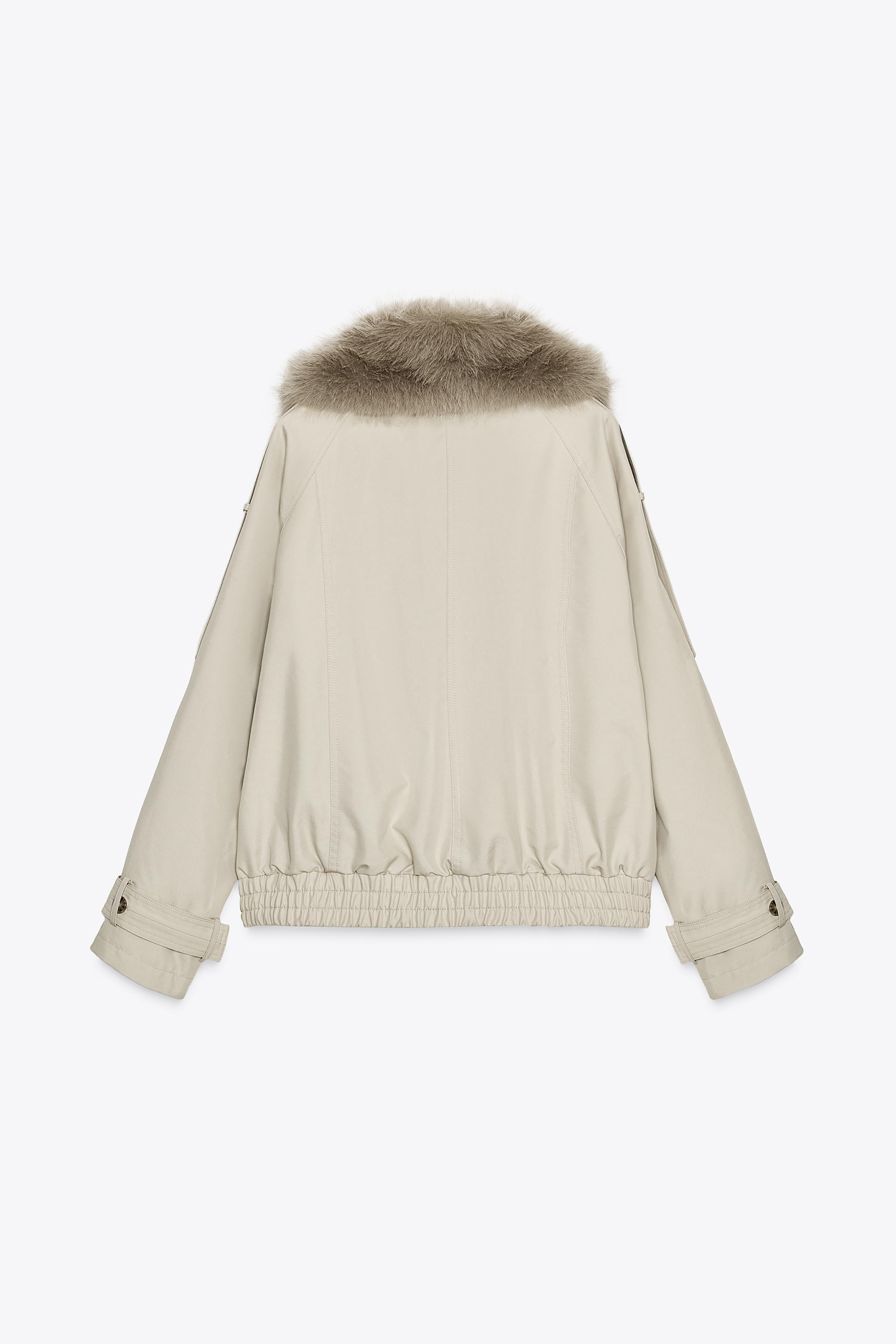 ZW COLLECTION FAUX FUR COLLAR JACKET | Zara UK