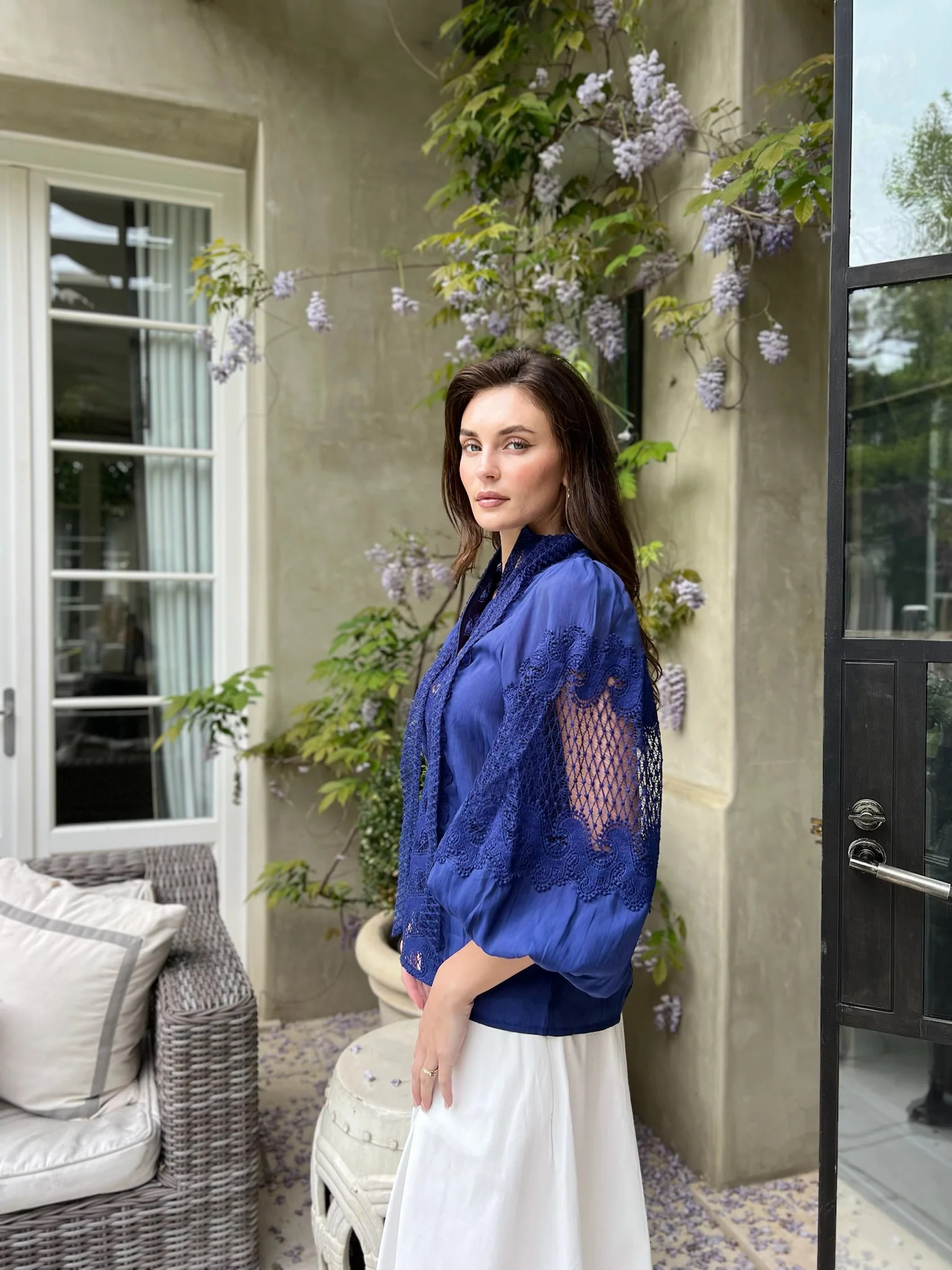 Kathleen Navy Lace Blouse | Benaar La