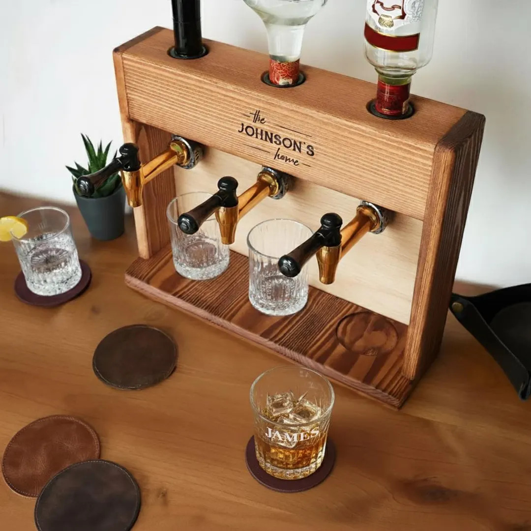 Wedding Gift Personalized Wooden Whiskey Decanter, Liquor Dispenser, Engagement Gift, Newlywed Gi... | Etsy (US)