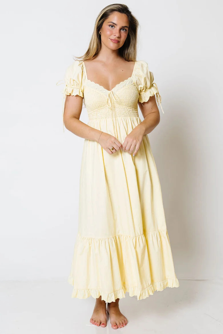 Holdyn 100% Cotton Maxi Dress in Butter Yellow - Inclusive Sizing | Worth Collective