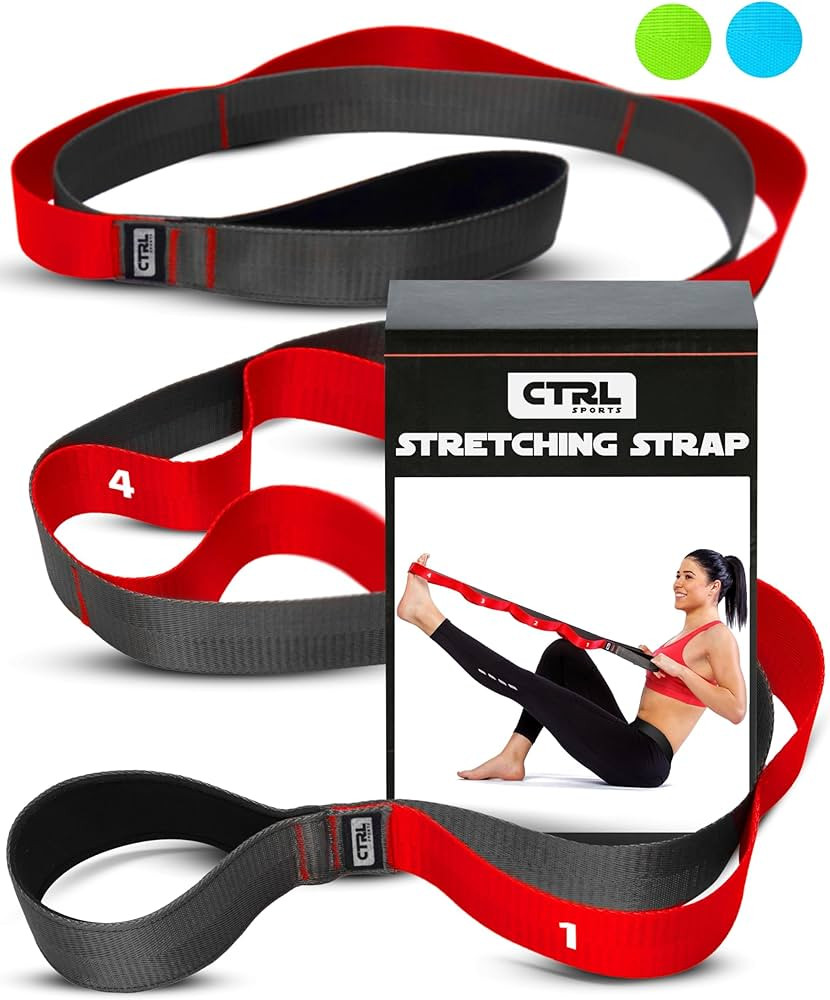 Stretching Strap with Loops - Non Elastic Stretch Band for Physical Therapy, Yoga Strap for Stret... | Amazon (US)