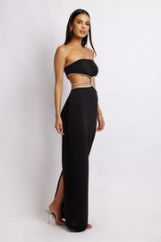 Billie Strapless Maxi Dress - Black | MESHKI US
