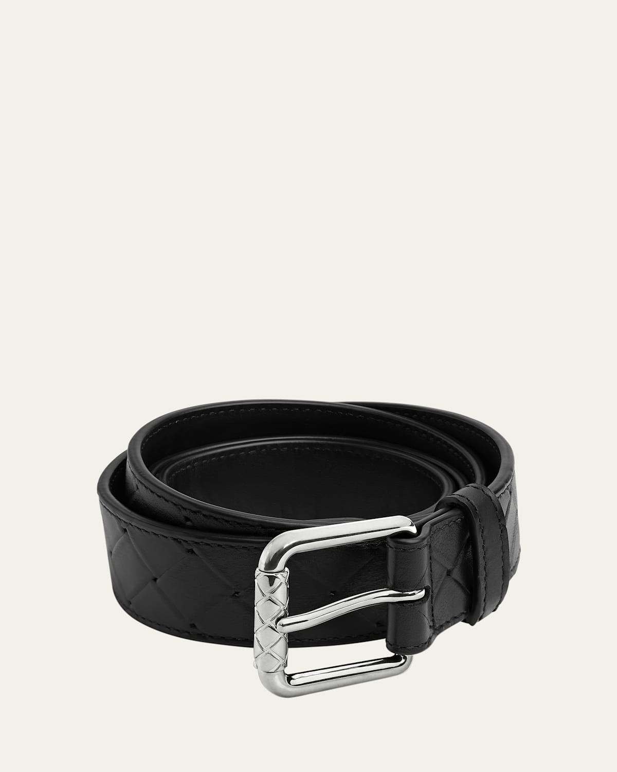 Men's Intrecciato Stamp Leather Belt | Bergdorf Goodman