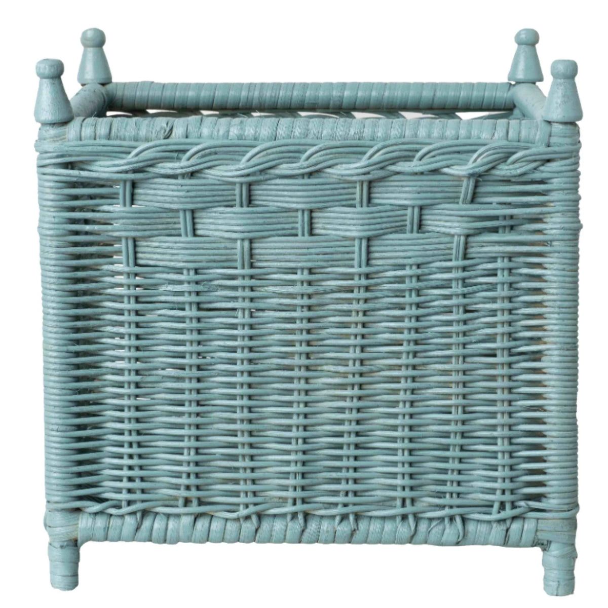 Wicker Box Planters in Cornflower Blue | The Well Appointed House, LLC