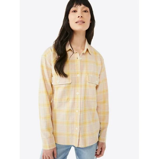 Free Assembly Women’s Long Sleeve Work Shirt | Walmart (US)