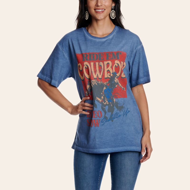 Zutter Women's Blue Ride Em Cowboy Graphic T-Shirt | Cavender's