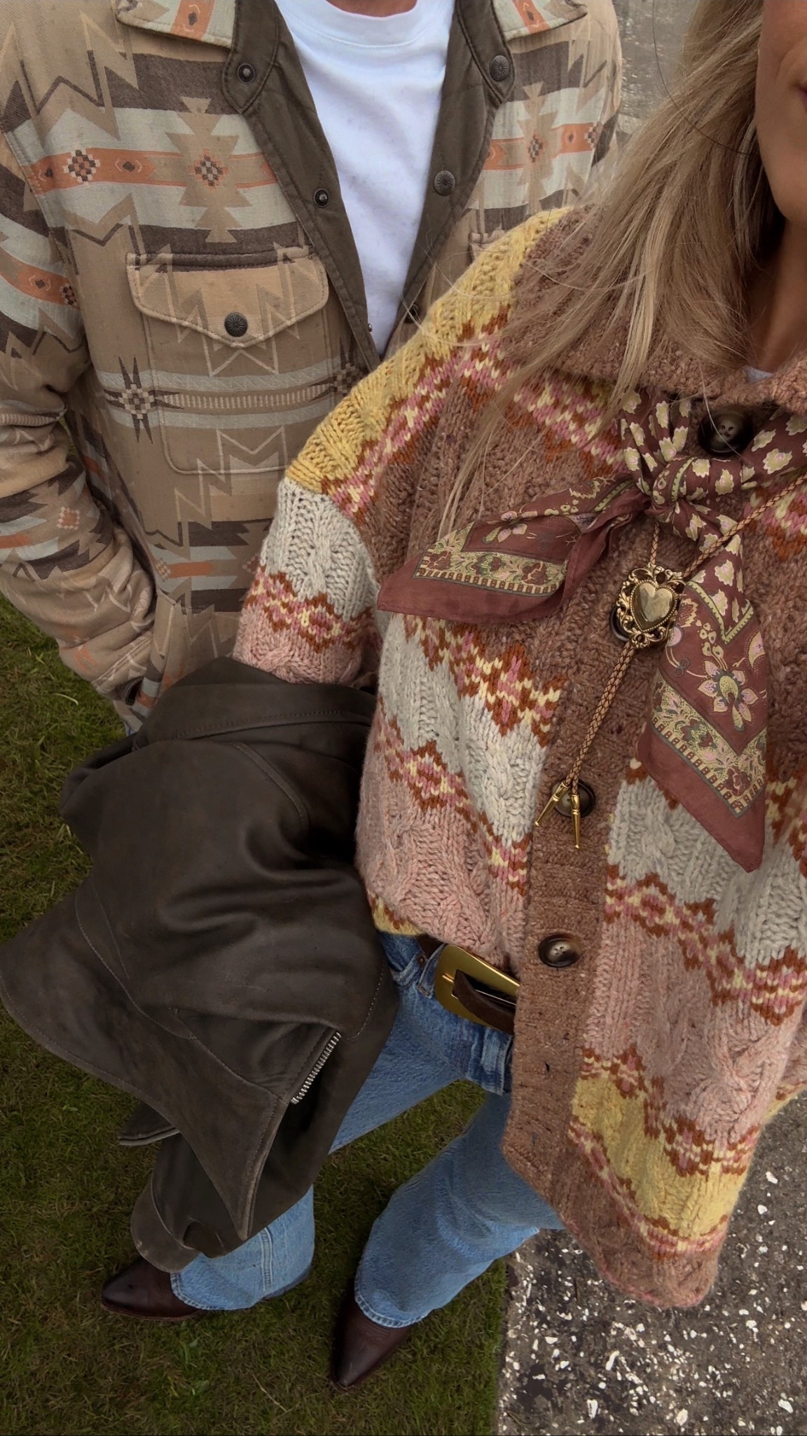 size medium in sweater! size 26 extra long in jeans, size down half size in boots. leather jacket in a small (it’s oversized!)  bolo tie is november maker 

#LTKTall #LTKStyleTip #LTKFindsUnder50