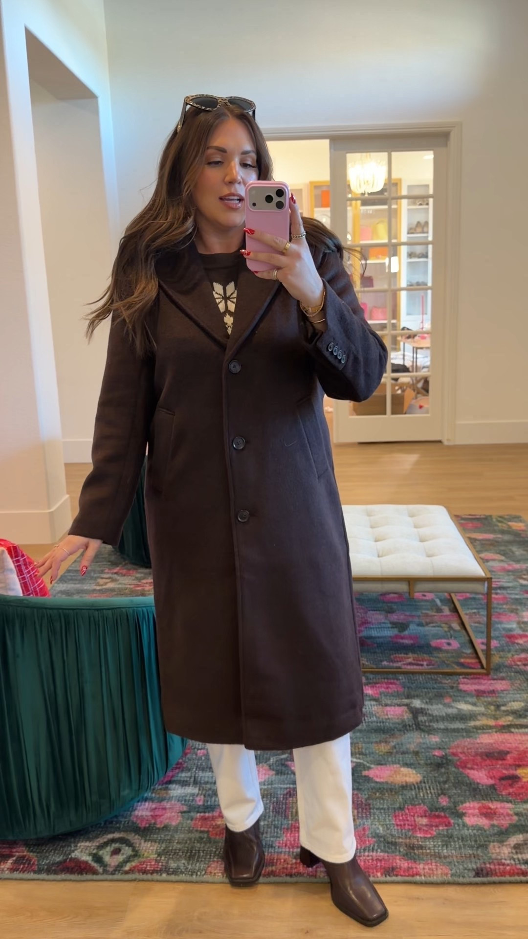 *** UNDERRATED 😂😅

curvy midsize chocolate brown and white winter look! wearing size large in brown fairisle sweater, size large in brown wool coat, and size 30 white denim 

#LTKMidsize #LTKFindsUnder100 #LTKSeasonal