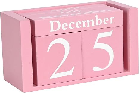MICKYU Wooden Perpetual Block Calendar for Desk, Aesthetic Office Supplies, Rustic Farmhouse Deco... | Amazon (US)