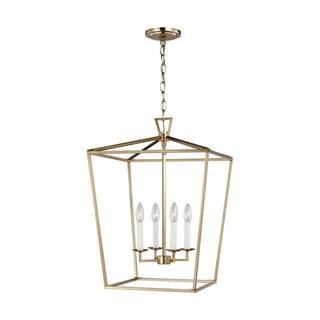 Generation Lighting Dianna 4-Light Satin Brass Medium Hanging Pendant 5392604-848 - The Home Depo... | The Home Depot
