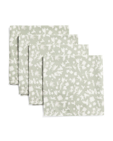 Set Of Four Steel Teal Floral Napkins | TJ Maxx