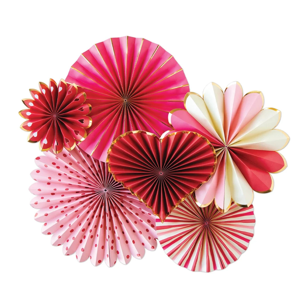 Pink & Red Heart Paper Fan Decorations 6ct  Valentine Day - Etsy | Etsy (US)