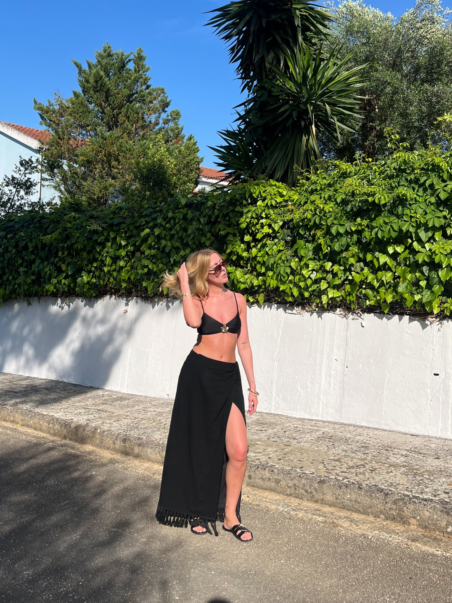 Wearing a size 8 in this 4th & reckless black wrap skirt and a size 8 in this New Look bikini. Both a true to size. I am 5’8 for reference to the length of the skirt 

#LTKsummer #LTKswimwear #LTKuk