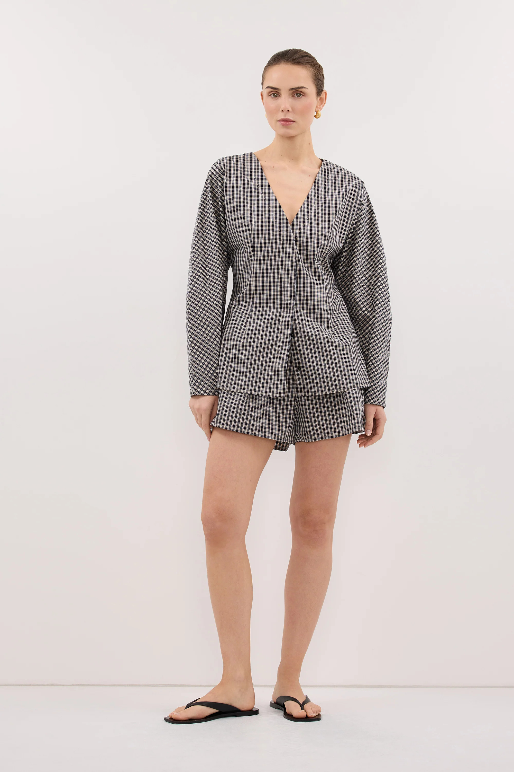 Matilda Ink Check Fitted Shirt | DISSH