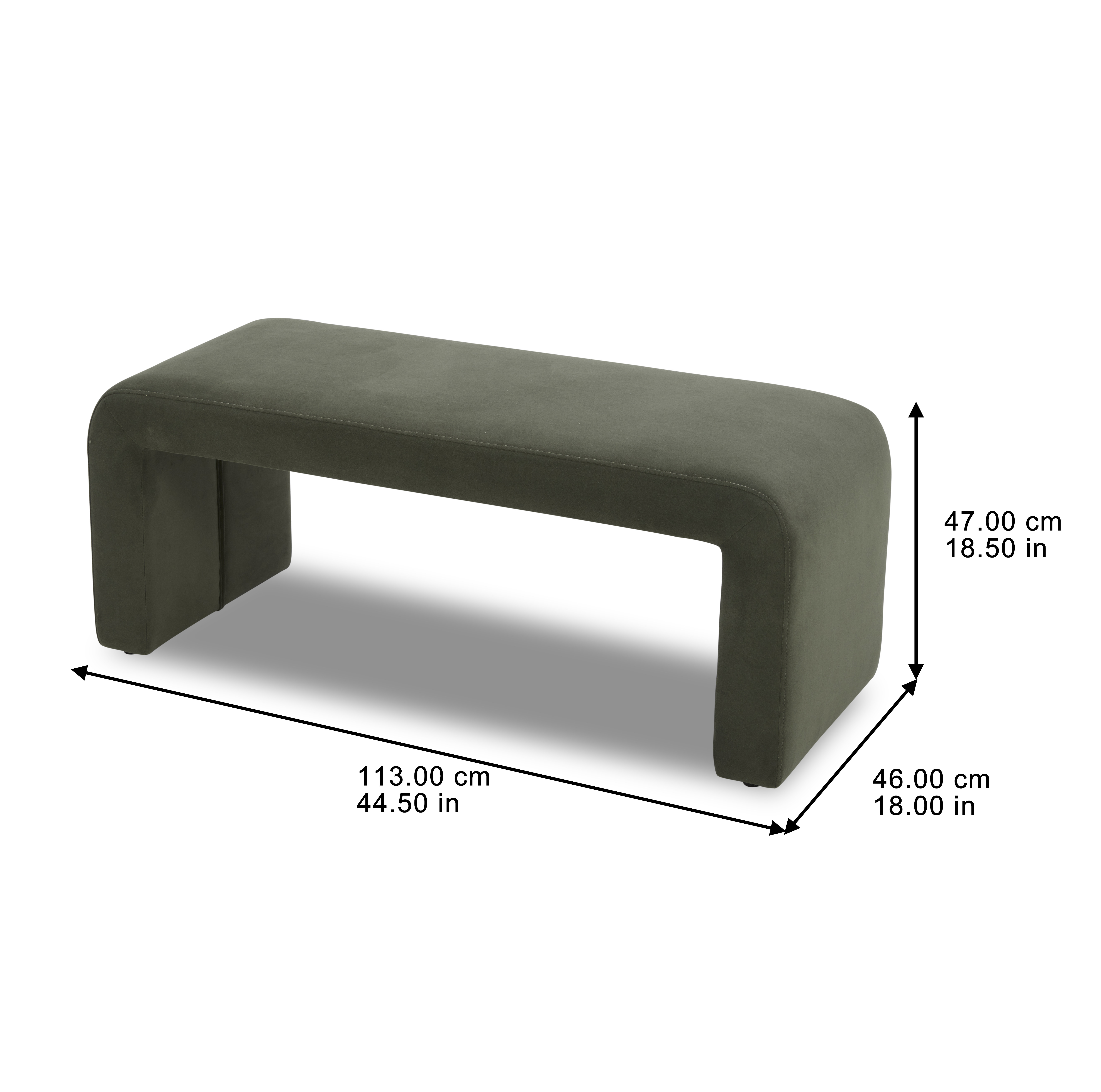 Better Homes & Gardens Juliet Velvet Waterfall Bench, Olive - Walmart.com | Walmart (US)