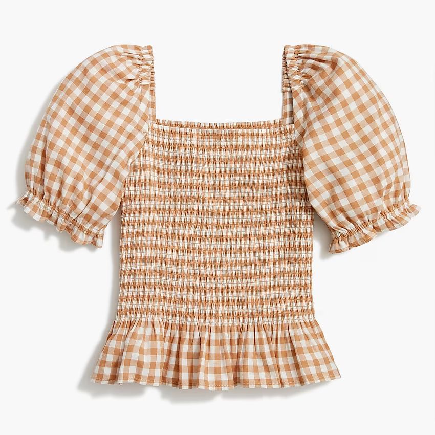 Flannel smocked top | J.Crew Factory