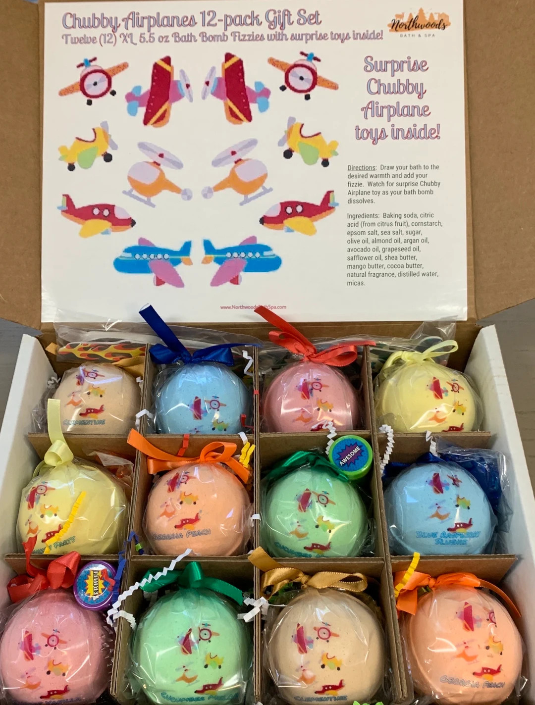 Large Chubby Airplanes 12-pack XL 5.5 Oz Bath Bomb Gift Set for Kids - Etsy | Etsy (US)