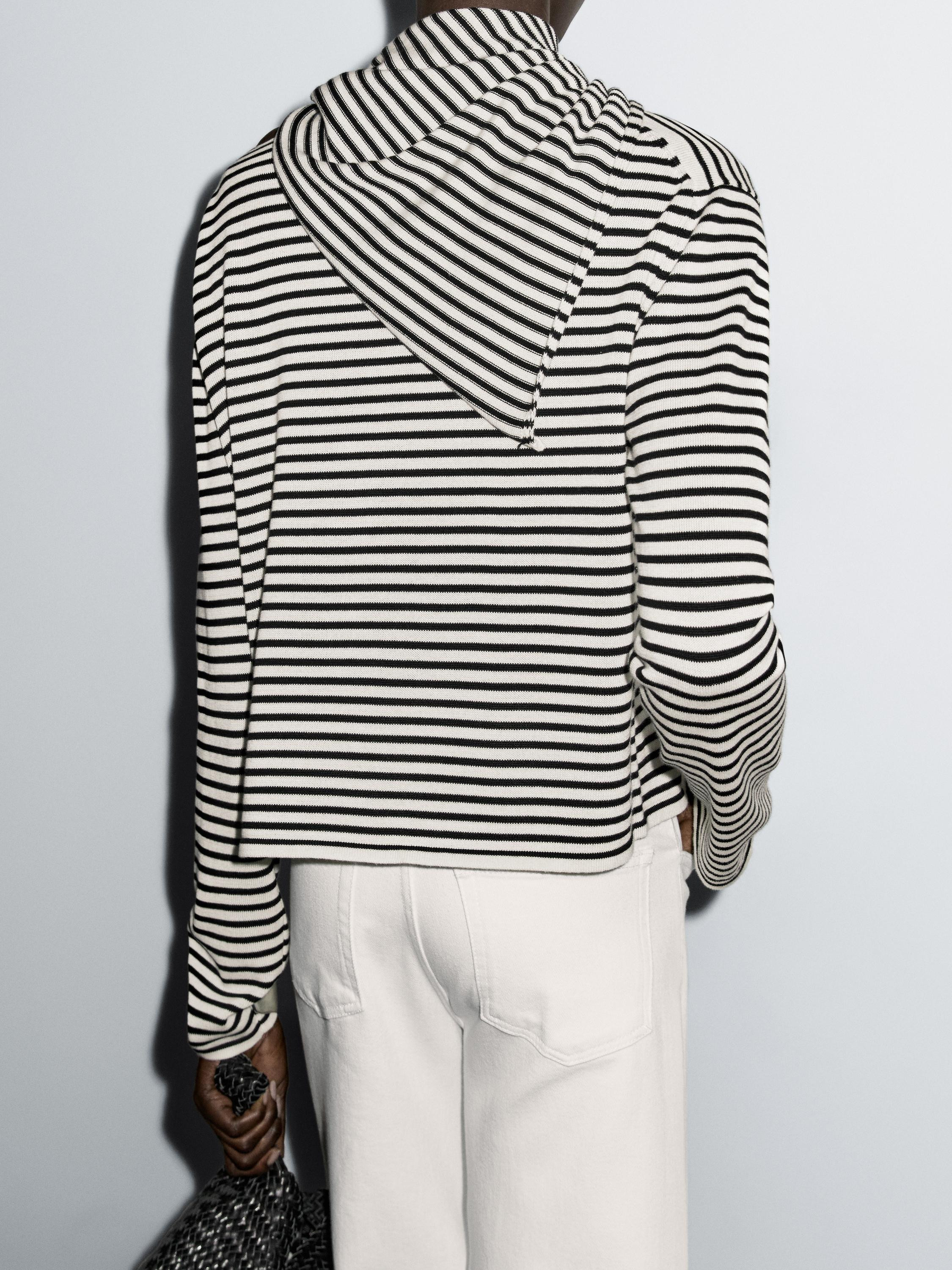 Striped sweater with bandana | Massimo Dutti US