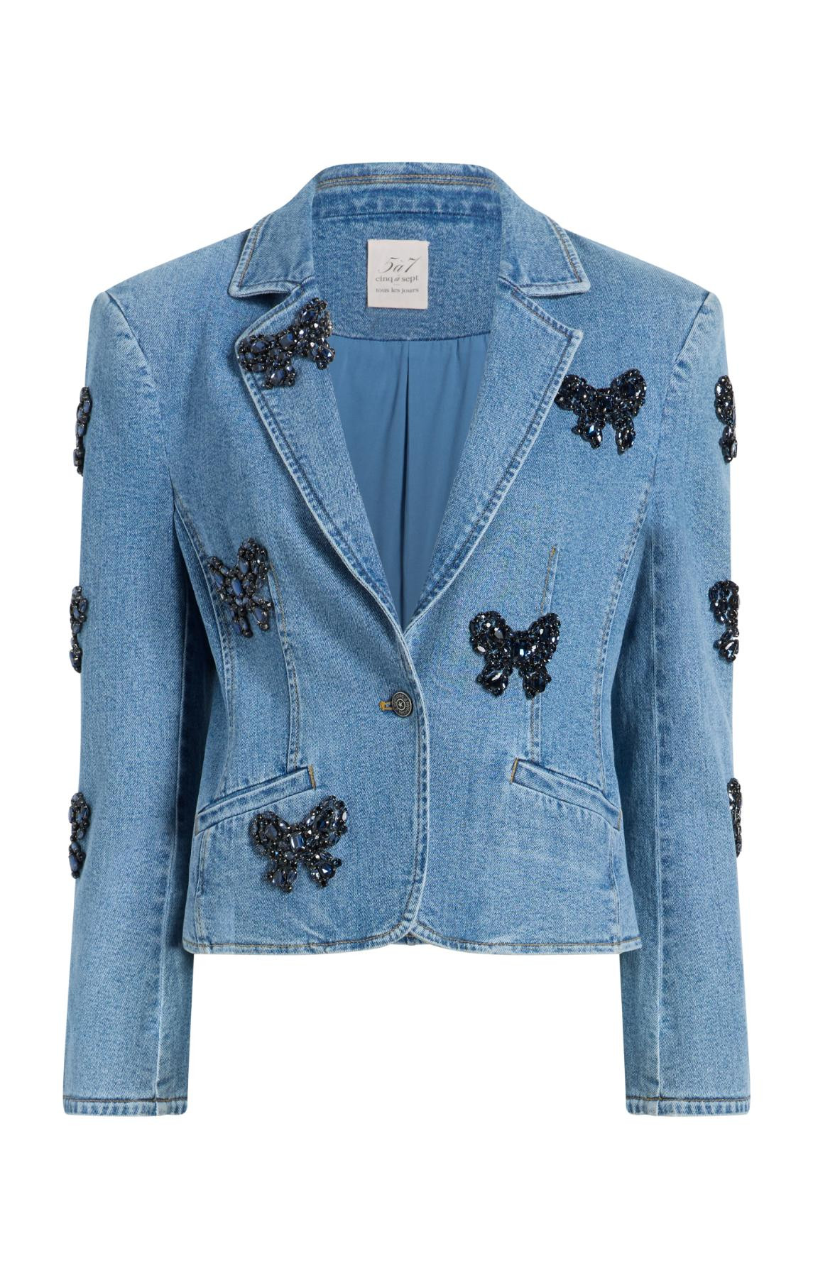 Rhinestone Bow Le Petit Long Sleeve Khloe Blazer | Cinq à Sept
