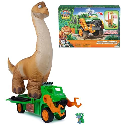 PAW Patrol: The Dino Movie, Megasaurus Dino Vehicle with 2.5 Ft Inflatable Dinosaur Toy and Rocky Action Figure, Preschool Toys for Girls & Boys Ages 3+ | Amazon (US)