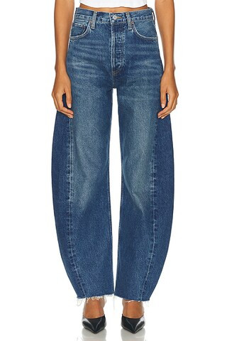 Luna Pieced High Rise Curved Taper Jeans | FWRD 