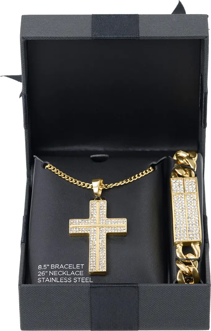 AMERICAN EXCHANGE Cross Necklace & Bracelet Gift Set | Nordstromrack | Nordstrom Rack