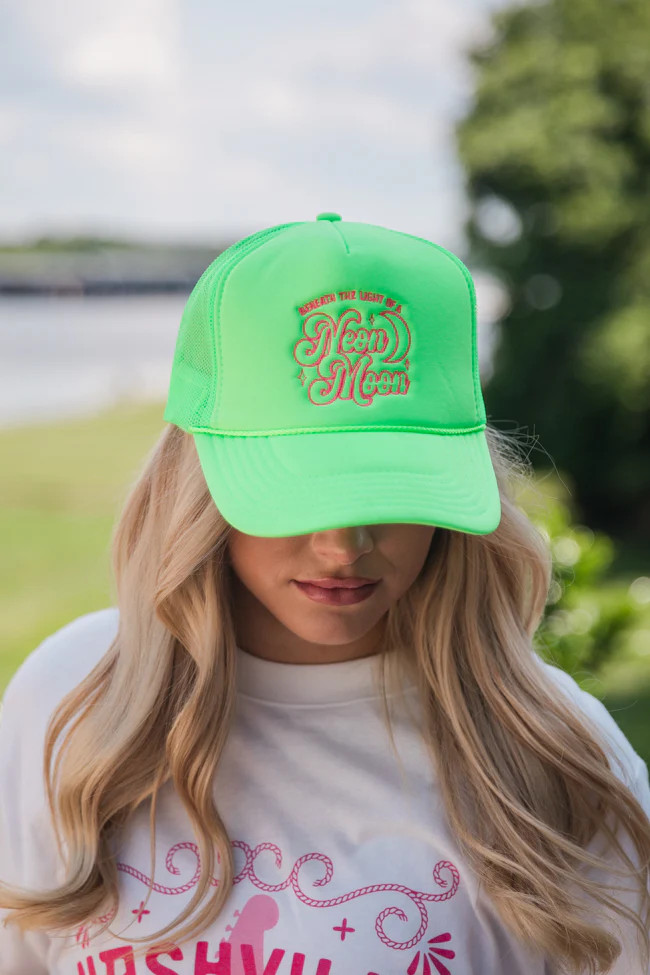 Neon Moon Lime Green Trucker Hat | Pink Lily