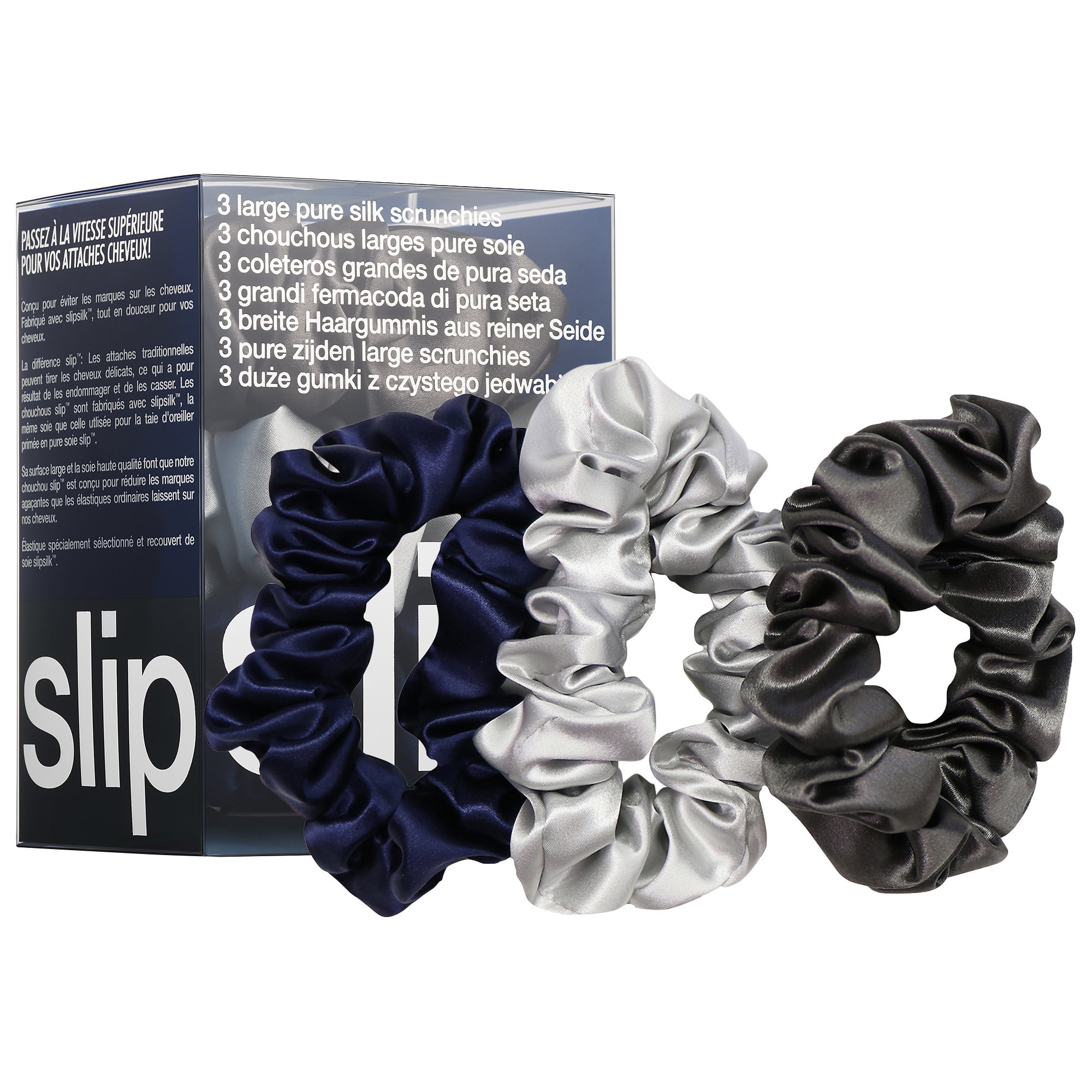 Large Slipsilk Scrunchies Silver, Charcoal, Navy 3 Scrunchies | Sephora (US)