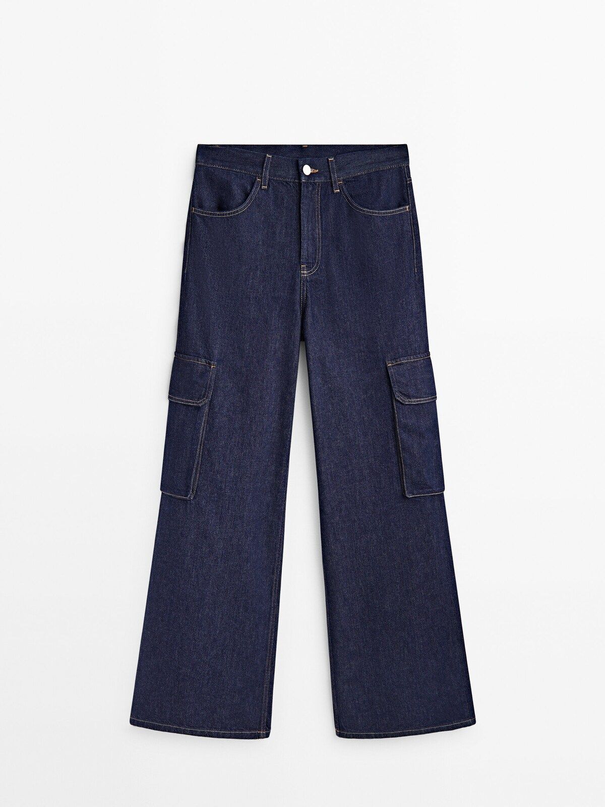 High-waist palazzo cargo jeans | Massimo Dutti (US)