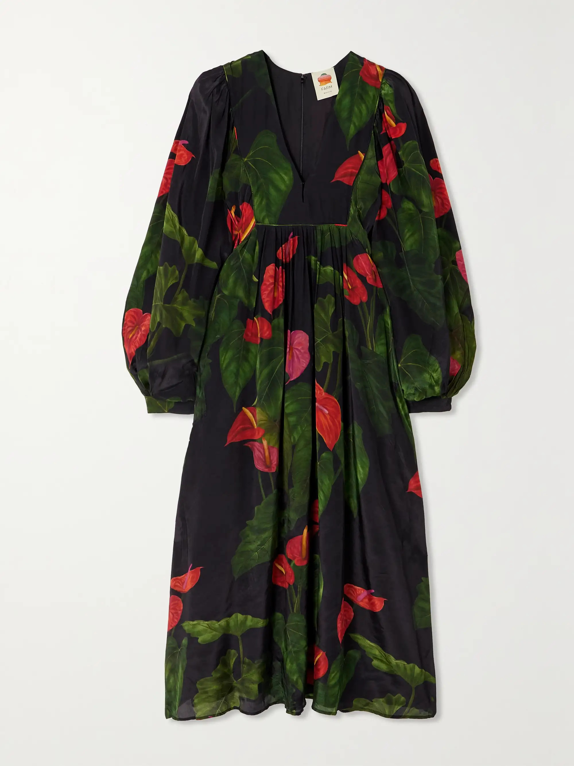 Anthurium pleated floral-print crepe maxi dress | NET-A-PORTER (US)