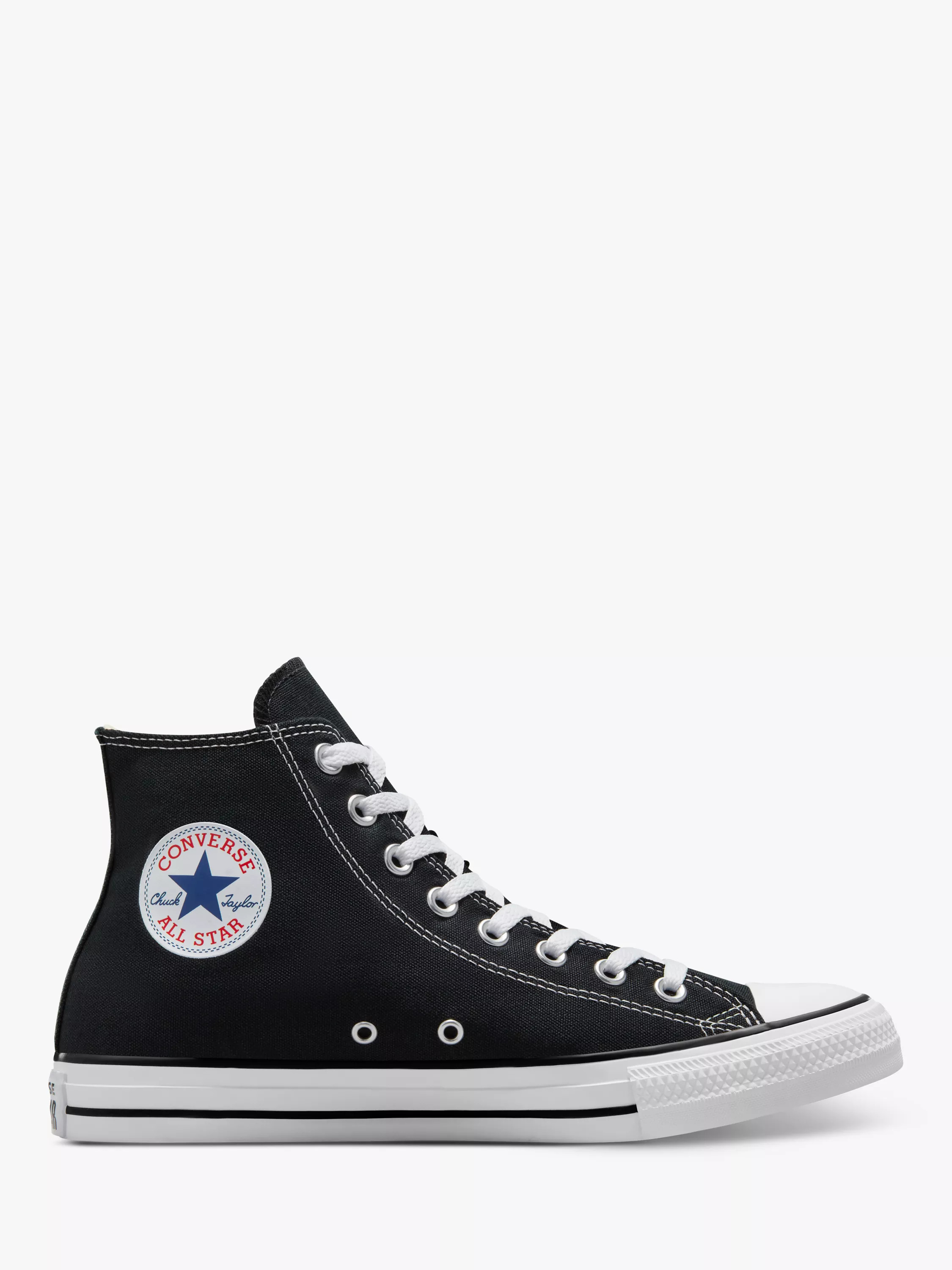 Converse Chuck Taylor All Star Canvas Hi-Top Trainers, Black | John Lewis (UK)