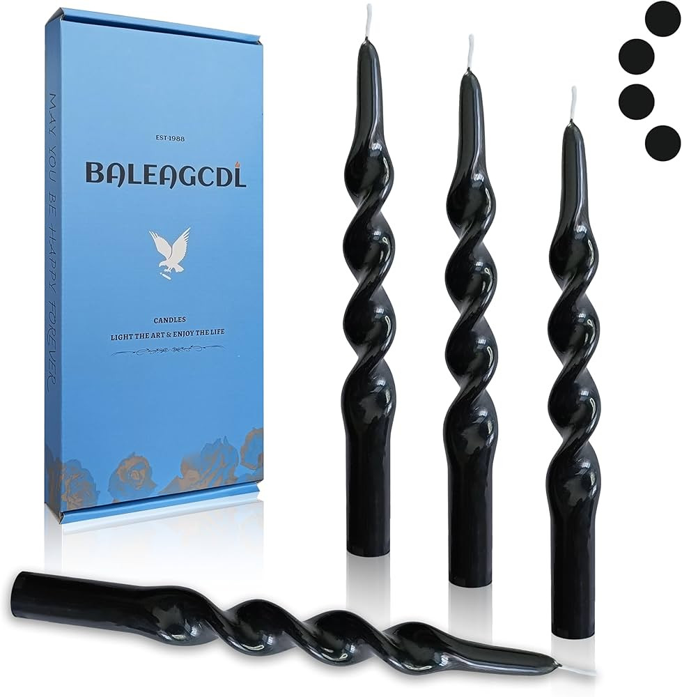 Dripless Unscented Twisted Taper Candles Black Spiral Candlesticks 10 Inch Handmade Smokeless Can... | Amazon (US)