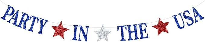 Party in the USA Banner, 4th of July/Indenpence Day, Happy Birthday America, Patriotic American P... | Amazon (US)