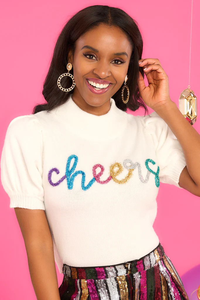 Propose A Toast Ivory Sweater Top | Red Dress 