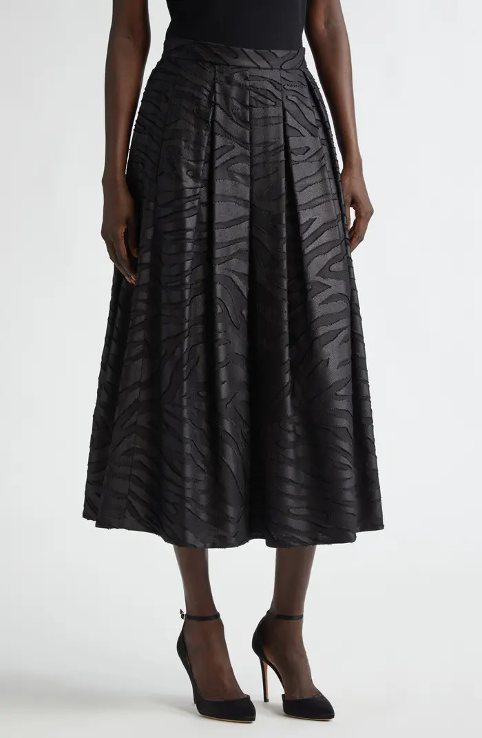 Pleated Zebra Fil Coupé Skirt | Nordstrom