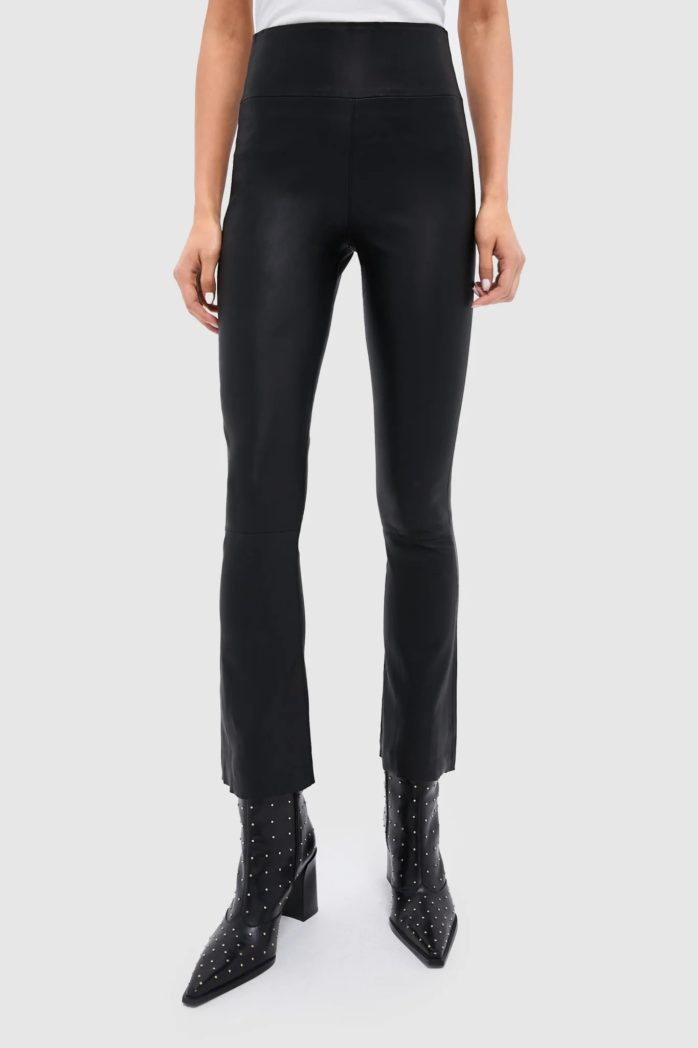 Black Leather Ankle Flare Legging | Tuckernuck (US)