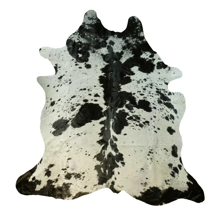 6.5 Ft Black and White Brindled Cowhide Rug - Walmart.com | Walmart (US)