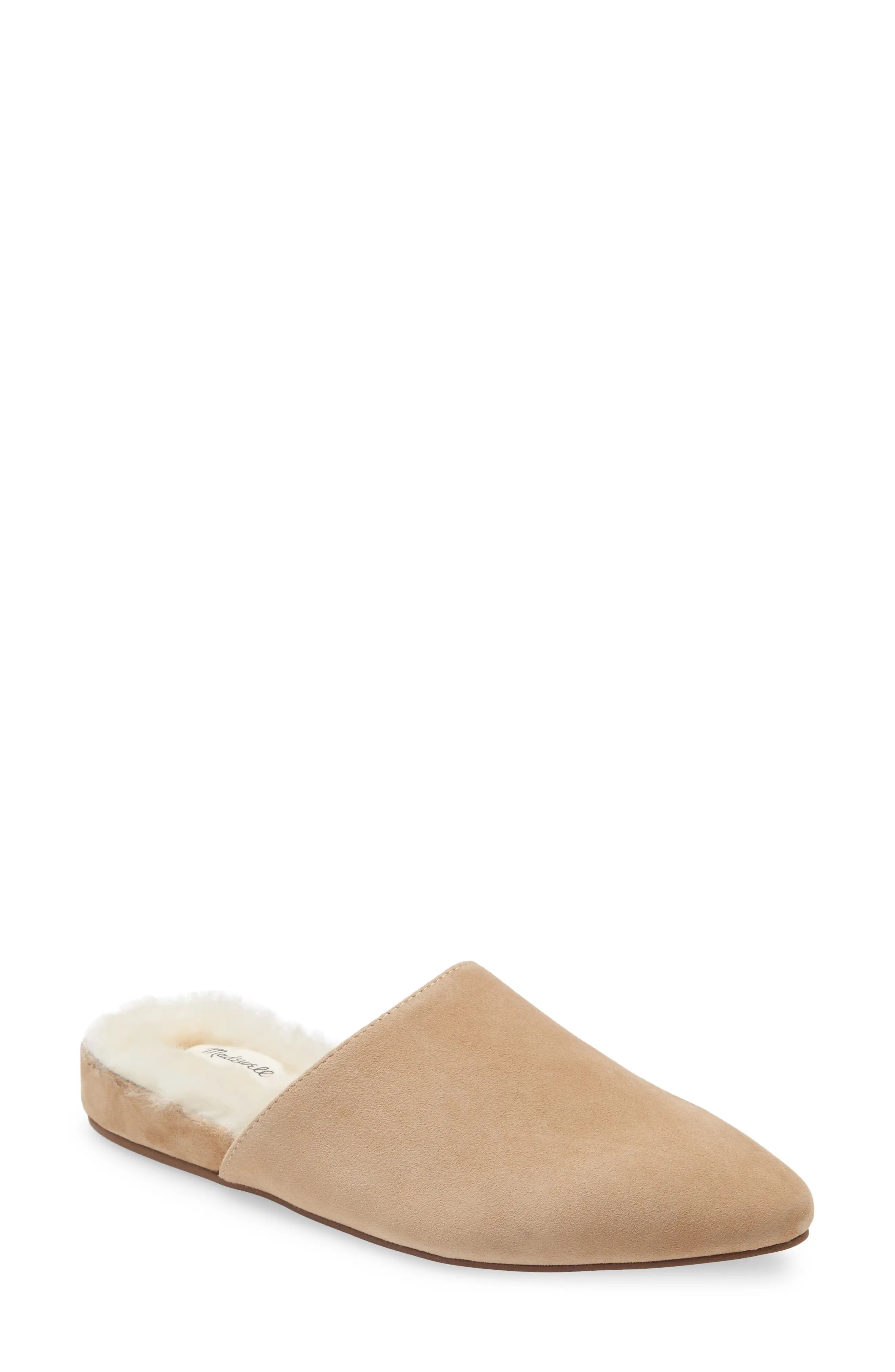 Madewell The Kasey Genuine Shearling Mule, Size 8.5 in Earthen Sand at Nordstrom | Nordstrom