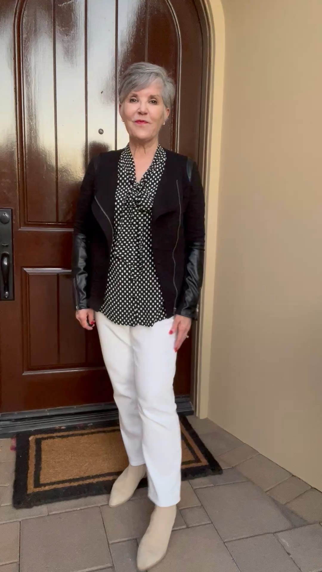 * Are you someone who struggles to transition your outfits from winter to spring? You’re not alone! Please share this with someone who struggles with this time of year too! Switching from wintery looks to spring is challenging as the temperatures fluctuate and you’re probably sick of your winter stuff!
The answer? Polka dots and white denim!
Try mixing polka dot anything (tops, scarves, earrings, etc) to get a “taste” of spring but mix either tan booties (warm, but not heavy-looking), and white jeans. These work all year round. At this time, just wear the jeans with a moto jacket and a spring (?polka dot) top and the booties. Still not enough warmth for your locale? Add a tan camels hair coat or a black wool coat. Wear it open if it’s warm enough!
COMMENT “Spring” and I’ll send you the links! 🌷🌷🌷

#LTKStyleTip #LTKSeasonal #LTKWatchNow