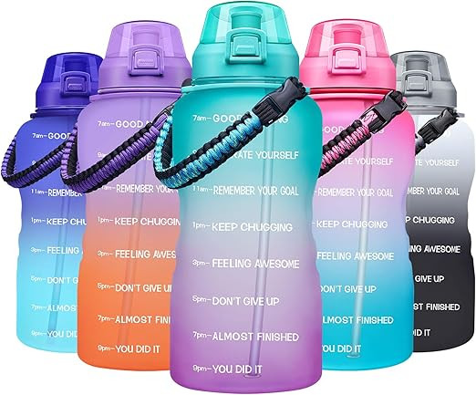 Giotto Large 1 Gallon Motivational Water Bottle with Paracord Handle & Removable Straw - Leakproo... | Amazon (US)