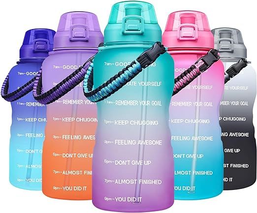 Giotto Large 1 Gallon Motivational Water Bottle with Paracord Handle & Removable Straw - Leakproo... | Amazon (US)