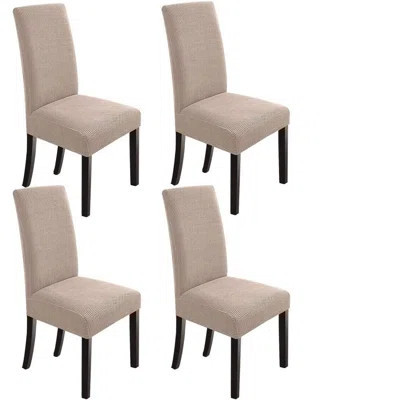 Dining Chair Covers Seat Parson Chair Slipcover For Dining Room Set Of 4, Khaki | Wayfair North America