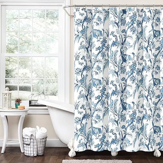 Lush Decor Dolores Shower Curtain, 72" x 72", Blue | Amazon (US)