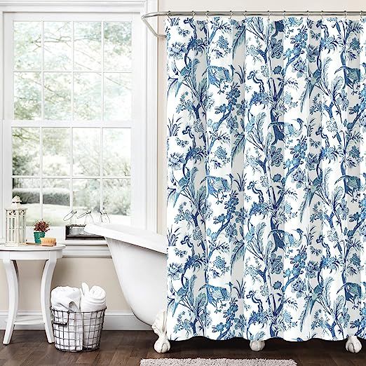 Lush Decor Dolores Shower Curtain, 72" x 72", Blue | Amazon (US)