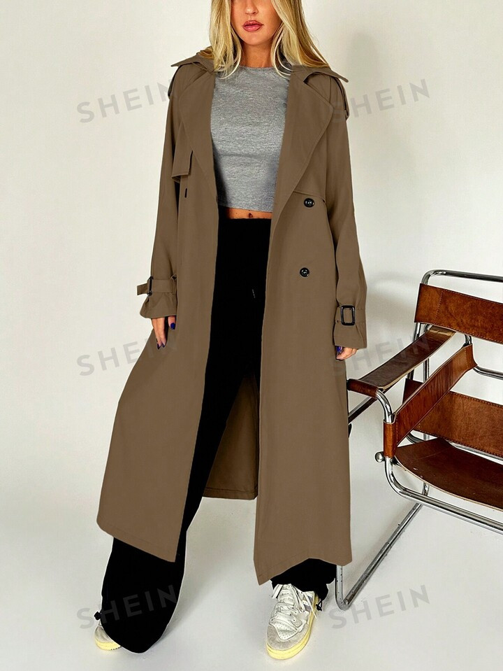 4-29%SHEIN EZwear Double Breasted Belted Trench Coat50+ sold recentlyGBP£23.99 | SHEIN