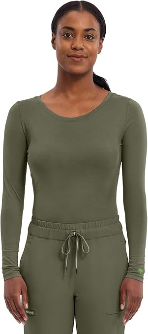 Amazon.com: Healing Hands Women's Underscrub Soft Knit Melissa Longsleeve Scrub Tee with Breathab... | Amazon (US)