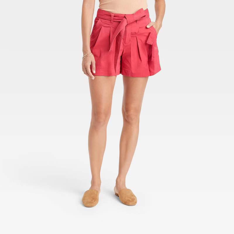 Women's High-Rise Pleat Front Shorts - A New Day™ | Target